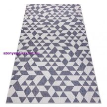   Fonott sizal szőnyeg SION Geometriai, háromszögek 22373 lapos szövött ecru / kék / rózsaszín 180x270 cm