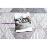 Kab. Fonott sizal szőnyeg SION Geometriai, háromszögek 3006 lapos szövött ecru / rózsaszín 200x290 cm