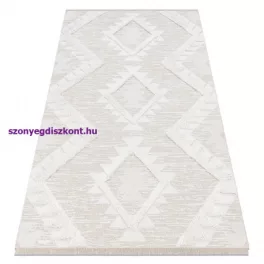   Kab. Fonott Sizal szőnyeg MOROC 22321 cikcakk boho rojt - szerkezeti bézs / krém 78x150 cm