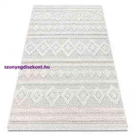   Kab. Fonott Sizal szőnyeg MOROC 22322 rombuszok, vonalak, boho rojt - szerkezeti bézs / krém 78x150 cm