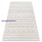 Kab. Fonott Sizal szőnyeg MOROC 22322 rombuszok, vonalak, boho rojt - szerkezeti bézs / krém 117x170 cm
