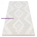 Kab. Fonott Sizal szőnyeg boho MOROC gyémánt 22312 rojt - szerkezeti bézs / krém, újrahasznosított szőnyeg 136x190 cm