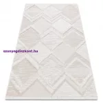 Kab. Fonott Sizal szőnyeg MOROC 22314 rombuszok, vonalak, boho rojt - szerkezeti bézs / krém 136x190 cm