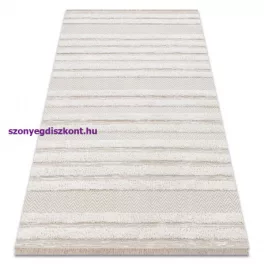   Kab. Fonott Sizal szőnyeg MOROC 22329 cikcakk, vonalak boho rojt - szerkezeti bézs / krém 136x190 cm
