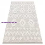 Kab. Fonott Sizal szőnyeg MOROC 22319 rombuszok boho rojt - szerkezeti bézs / krém 155x220 cm