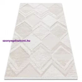  Kab. Fonott Sizal szőnyeg MOROC 22314 rombuszok, vonalak, boho rojt - szerkezeti bézs / krém 175x270 cm