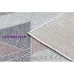 Kab. Fonott sizal szőnyeg SION Geometriai, háromszögek 3006 lapos szövött ecru / rózsaszín 80x150 cm