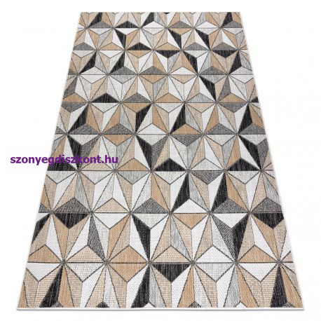 Fonott sizal szőnyeg COOPER Mozaik, Háromszögek 22222 ecru / fekete 140x190 cm