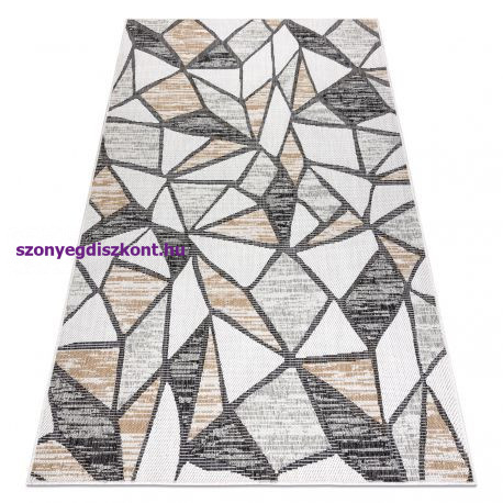 Fonott sizal szőnyeg COOPER Mozaik 22208 ecru / fekete 160x220 cm