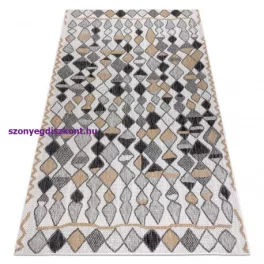   Kab. Fonott sizal szőnyeg COOPER Gyémánt, Cikcakk 22217 ecru / fekete 160x220 cm