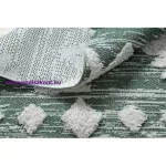 Kab. Fonott Sizal EKO szőnyeg boho MOROC Etno Cikcakk 22319 rojt - két szintű gyapjú zöld / krém, újrahasznosított szőnyeg 117x170 cm