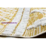 Kab. Fonott Sizal szőnyeg boho MOROC gyémánt 22297 rojt - két szintű gyapjú sárga / krém, újrahasznosított szőnyeg 194x290 cm
