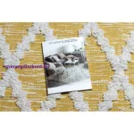 Kab. Fonott Sizal szőnyeg boho MOROC gyémánt 22297 rojt - két szintű gyapjú sárga / krém, újrahasznosított szőnyeg 78x150 cm