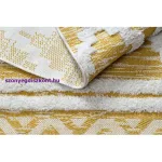 Kab. Fonott Sizal szőnyeg boho MOROC gyémánt 22297 rojt - két szintű gyapjú sárga / krém, újrahasznosított szőnyeg 78x150 cm