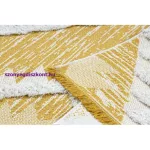 Kab. Fonott Sizal szőnyeg boho MOROC gyémánt 22312 rojt - két szintű gyapjú sárga / krém, újrahasznosított szőnyeg 78x150 cm