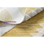 Kab. Fonott Sizal szőnyeg boho MOROC gyémánt 22312 rojt - két szintű gyapjú sárga / krém, újrahasznosított szőnyeg 78x150 cm