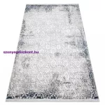 Kab. Modern REBEC szőnyeg rojt 51172A - két szintű gyapjú krém / sötétkék 280x370 cm