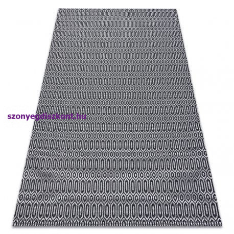 Fonott Sizal CASA Eco szőnyeg boho  Szemek 22075 fekete / szürke, újrahasznosított szőnyeg 114x170 cm