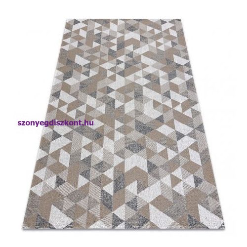 Fonott Sizal CASA Eco szőnyeg boho  háromszögek 2816 sárga / taupe, újrahasznosított szőnyeg 114x170 cm