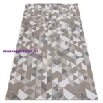 Kab. Fonott Sizal CASA Eco szőnyeg boho  háromszögek 2816 sárga / taupe, újrahasznosított szőnyeg 133x190 cm
