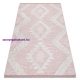 Fonott Sizal szőnyeg boho MOROC gyémánt 22312 rojt - két szintű gyapjú rózsaszín / krém, újrahasznosított szőnyeg 117x170 cm