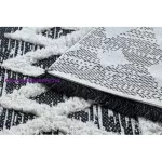 Kab. Fonott Sizal EKO szőnyeg boho MOROC Etno Cikcakk 22319 rojt - két szintű gyapjú szürke / krém, újrahasznosított szőnyeg 117x170 cm