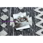 Kab. Fonott Sizal EKO szőnyeg boho MOROC Etno Cikcakk 22319 rojt - két szintű gyapjú szürke / krém, újrahasznosított szőnyeg 136x190 cm