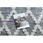 Kab. Fonott Sizal szőnyeg boho MOROC gyémánt 22297 rojt - két szintű gyapjú szürke / krém, újrahasznosított szőnyeg 175x270 cm