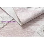 Kab. Fonott Sizal szőnyeg boho MOROC gyémánt 22312 rojt - két szintű gyapjú rózsaszín / krém, újrahasznosított szőnyeg 194x290 cm