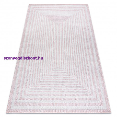 Fonott sizal szőnyeg SION labirintus 22376 lapos szövött rózsaszín / ecru 160x220 cm