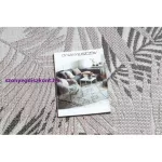 Kab. Fonott sizal szőnyeg SION futószőnyeg, pálmalevelek, tropikus 2837 lapos szövött ecru / rózsaszín 70x200 cm