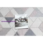 Kab. Fonott sizal szőnyeg SION futószőnyeg Geometriai, háromszögek 3006 lapos szövött ecru / rózsaszín 70x250 cm