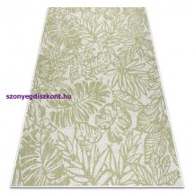   Fonott sizal szőnyeg SION Levelek, tropikus 22128 lapos szövött ecru / zöld 180x270 cm
