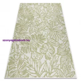   Kab. Fonott sizal szőnyeg SION Levelek, tropikus 22128 lapos szövött ecru / zöld 180x270 cm