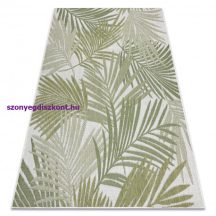   Fonott sizal szőnyeg SION pálmalevelek, tropikus 2837 lapos szövött ecru / zöld 60x300 cm