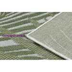 Kab. Fonott sizal szőnyeg SION pálmalevelek, tropikus 2837 lapos szövött ecru / zöld 160x220 cm