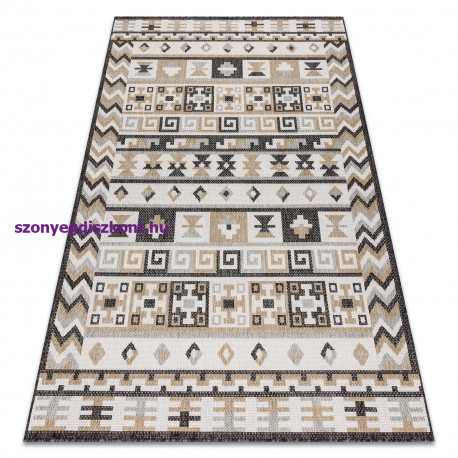 Fonott sizal szőnyeg COOPER Azték, Etno, Cikcakk 22218 ecru / fekete 160x220 cm