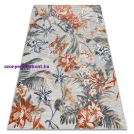   Kab. Szőnyeg BOTANIC 65262 Virágok, lapos szőtt - szürke 117x170 cm