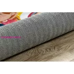 Kab. BAMBINO 42810 mosható szőnyeg Rakéta, bolygók gyerekeknek csúszásgátló - kék / barna  80x150 cm
