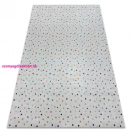   Kab. BAMBINO 47890 mosható szőnyeg Pöttyök gyerekeknek csúszásgátló - fehér / barna 80x150 cm
