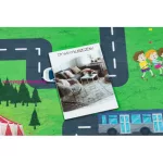 Kab. BAMBINO 2660 mosható szőnyeg Város, utcák gyerekeknek csúszásgátló - zöld / szürke 120x170 cm