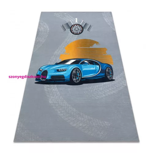 Kab. BAMBINO 41730 mosható szőnyeg Autó, verseny gyerekeknek csúszásgátló - rózsaszín / kék  160x220 cm
