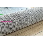 Kab. BAMBINO 54090 kör mosható szőnyeg Állatok, Afrika gyerekeknek csúszásgátló - fehér / zöld kör 120 cm