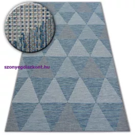  Kab. Fonott sizal szőnyeg LOFT 21132 HÁROMSZÖGEK elefántcsont/ezüst/kék 60x110 cm