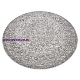  Kab. Fonott sizal szőnyeg LOFT 21207 Rozetta Kör boho elefántcsont/ezüst/taupe kör 160 cm