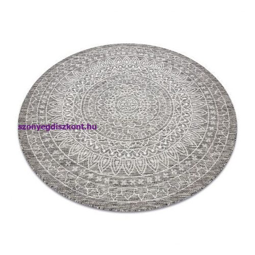 Fonott sizal szőnyeg LOFT 21207 Rozetta Kör boho elefántcsont/ezüst/taupe kör 160 cm