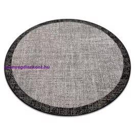   Kab. Fonott sizal floorlux szőnyeg Kör 20401 ezüst / fekete kör 160 cm