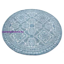   Kab. Fonott sizal szőnyeg LOFT 21193 Kör boho elefántcsont/ezüst/kék kör 160 cm
