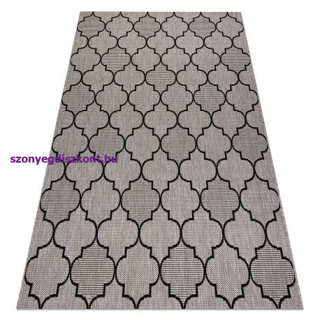 Fonott sizal floorlux szőnyeg 20607 marokkói rácsos ezüst / fekete 120x170 cm