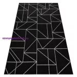 Kab. Fonott sizal floorlux szőnyeg 20605 fekete / ezüst HÁROMSZÖGEK, GEOMETRIAI  140x200 cm